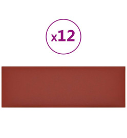 Panneaux muraux 12 pcs Bordeaux 90x30 cm Similicuir 3,24 m²