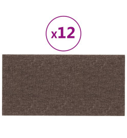 Panneaux muraux 12 pcs Taupe 60x30 cm Tissu 2,16 m²