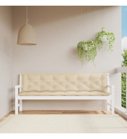 Coussins de banc de jardin 2 pcs beige 200x50x7 cm tissu Oxford