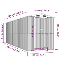 Abri de jardin Anthracite 192x606x223 cm Acier galvanisé