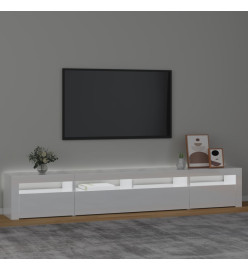 Meuble TV avec lumières LED Blanc brillant 240x35x40 cm