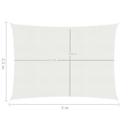 Voile d'ombrage 160 g/m² Blanc 2,5x3 m PEHD