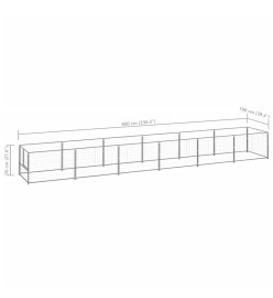 Chenil Argenté 6 m² Acier