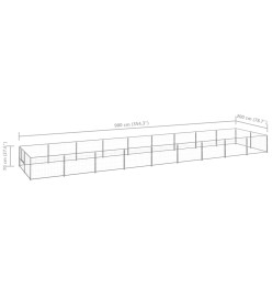 Chenil Argenté 18 m² Acier