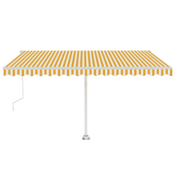 Auvent automatique sur pied 400x350 cm Jaune/Blanc