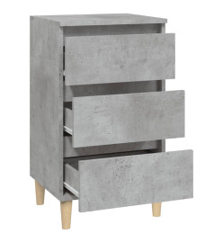 Table de chevet gris béton 40x35x70 cm bois d'ingénierie