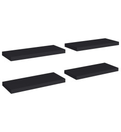 Étagères murales flottantes 4 pcs Noir 60x23,5x3,8 cm MDF