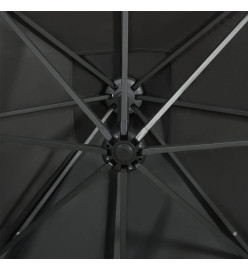 Parasol déporté avec mât et lumières LED Anthracite 250 cm