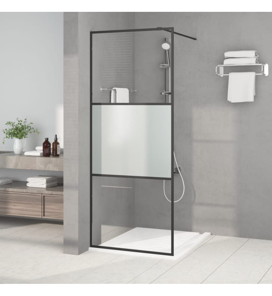 Paroi de douche Noir 80x195 cm Verre ESG demi-dépoli