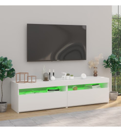 Meubles TV 2 pcs avec lumières LED Blanc 75x35x40 cm