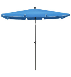 Parasol de jardin avec mât 210x140 cm Bleu azuré