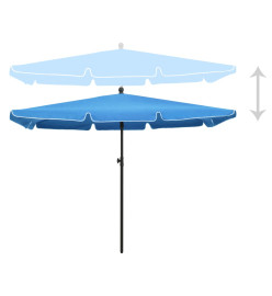 Parasol de jardin avec mât 210x140 cm Bleu azuré