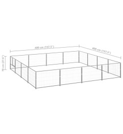 Chenil Argenté 16 m² Acier