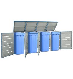 Abri pour quatre poubelles 276,5x77,5x115,5 cm Inox