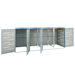 Abri pour quatre poubelles 276,5x77,5x115,5 cm Inox