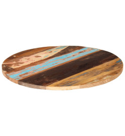 Dessus de table rond 80 cm 25-27 mm Bois de récupération solide