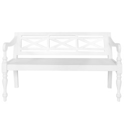 Banc Batavia 136 cm Bois d'acajou massif Blanc