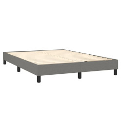 Sommier tapissier et matelas et LED Gris foncé 140x190 cm Tissu