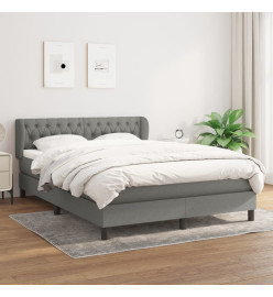 Lit à sommier tapissier avec matelas Gris foncé 140x190cm Tissu