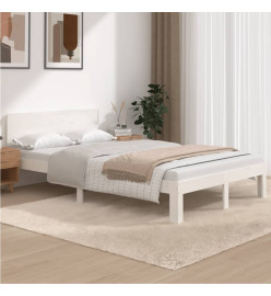 Cadre de lit Blanc Bois de pin massif 120x200 cm