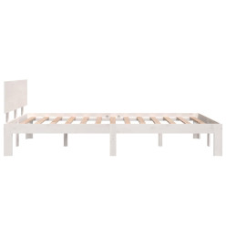 Cadre de lit Blanc Bois de pin massif 120x200 cm