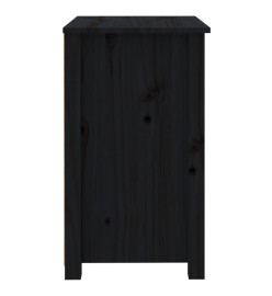 Table de chevet Noir 50x35x61,5 cm Bois de pin massif