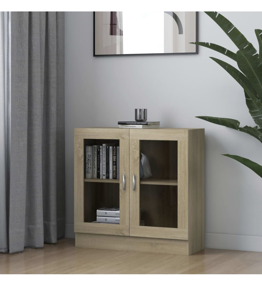 Armoire à vitrine Chêne sonoma 82,5x30,5x80 cm Aggloméré