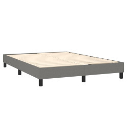 Sommier tapissier et matelas et LED Gris foncé 140x190 cm Tissu