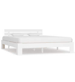 Cadre de lit Blanc Bois de pin massif 180 x 200 cm