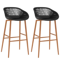 Chaises de bar lot de 2 noir