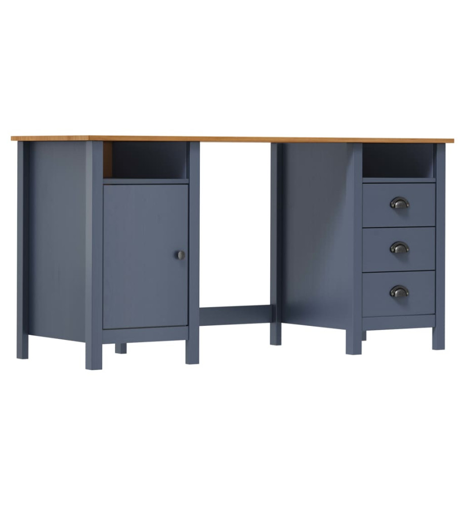 Bureau Hill Gris 150x50x74 cm Bois de pin solide