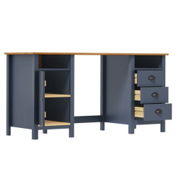 Bureau Hill Gris 150x50x74 cm Bois de pin solide