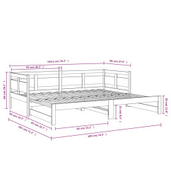 Lit coulissant Bois de pin solide 2x(90x190) cm
