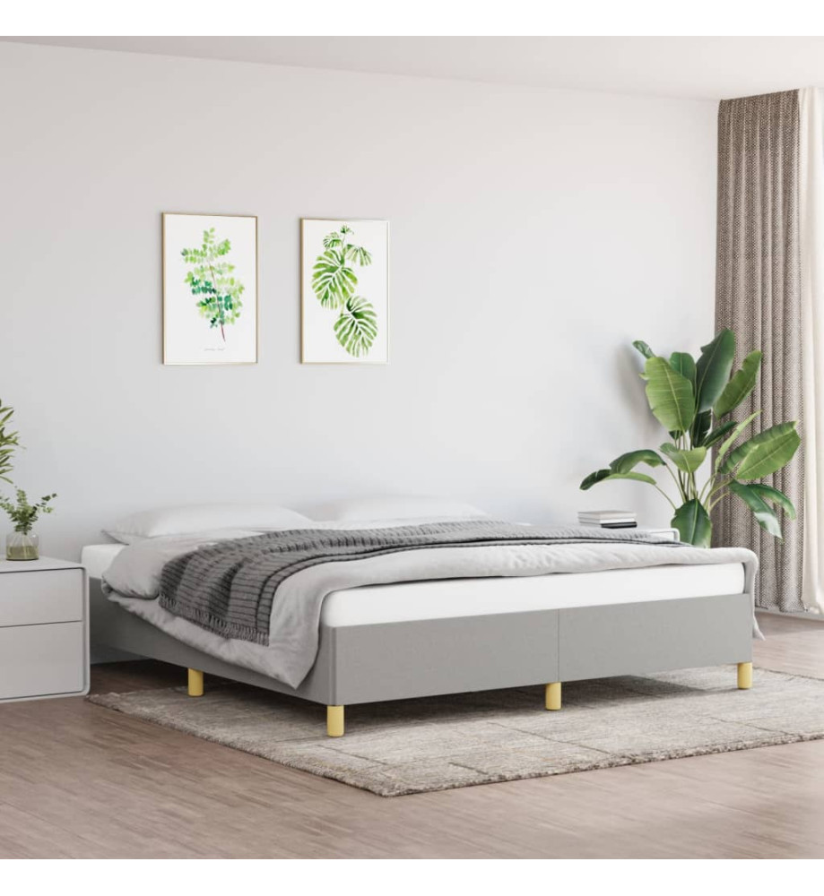 Sommier à ressorts de lit Gris clair 160x200 cm Tissu Sommier à ressorts de lit Gris clair 160x200 cm Tissu