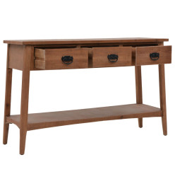 Table console bois de sapin massif 126 x 40 x 77,5 cm Marron