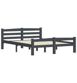 Cadre de lit Gris foncé Bois de pin massif 120x200 cm