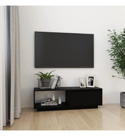 Meuble TV Noir 110x30x33,5 cm Bois de pin massif