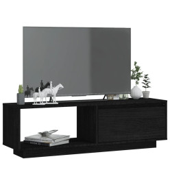 Meuble TV Noir 110x30x33,5 cm Bois de pin massif