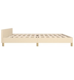 Cadre de lit avec tête de lit Crème 200 x 200 cm Tissu