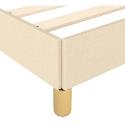 Cadre de lit avec tête de lit Crème 200 x 200 cm Tissu