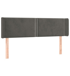 Tête de lit avec oreilles Gris foncé 147x16x78/88 cm Velours