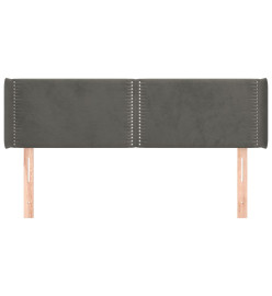 Tête de lit avec oreilles Gris foncé 147x16x78/88 cm Velours