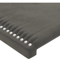 Tête de lit avec oreilles Gris foncé 147x16x78/88 cm Velours