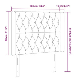 Tête de lit à LED Crème 103x16x118/128 cm Tissu