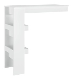 Table bar mural Blanc Brillant 102x45x103,5cm Bois d'ingénierie