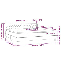 Lit à sommier tapissier avec matelas Crème 200x200 cm Tissu