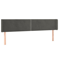 Tête de lit à LED Gris foncé 203x16x78/88 cm Velours