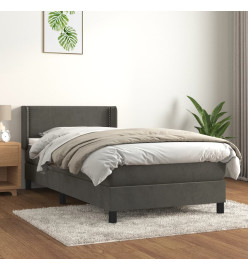 Lit à sommier tapissier avec matelas Gris foncé 100x200 cm