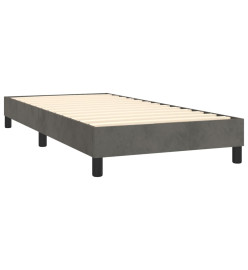 Lit à sommier tapissier avec matelas Gris foncé 100x200 cm