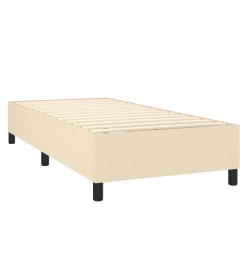Sommier tapissier avec matelas et LED Crème 100x200 cm Tissu